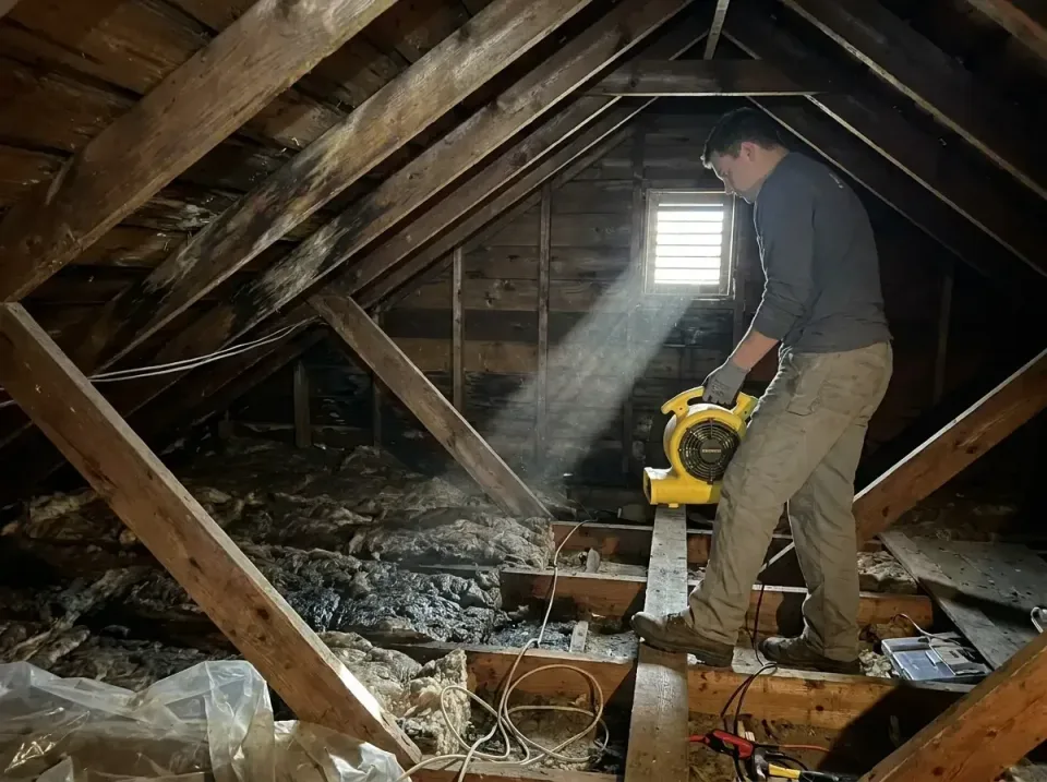 attic-water-damage-drying-proc-007 — frequently asked questions, Emergency Water Extraction & 24/7 Flood Response in Bowmans…